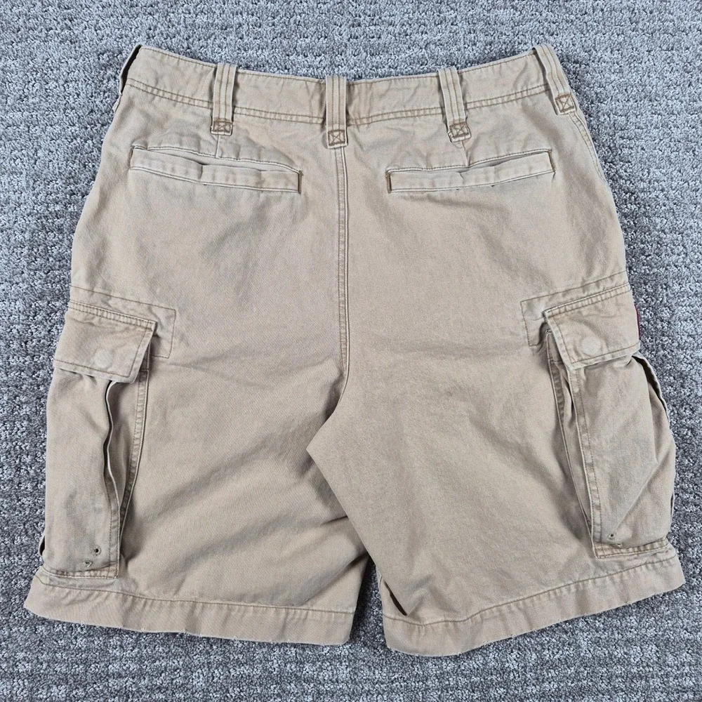 Vintage Abercrombie & Fitch Cargo Shorts Mens 33 Tan T-2083 Paratrooper Y2k 00s
